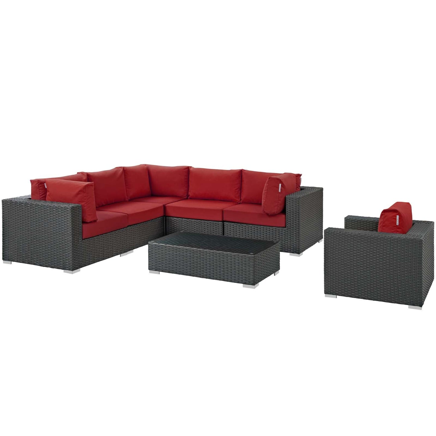 Sojourn 7 Piece Outdoor Patio Sunbrella¨ Sectional Set by Modway