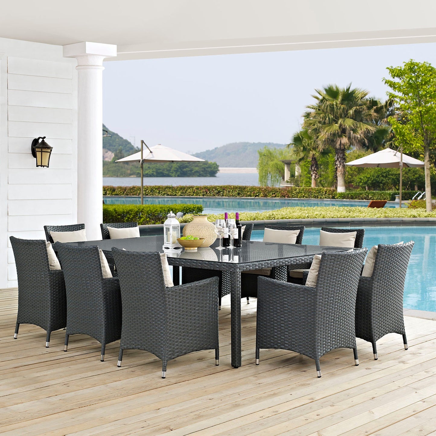 Sojourn 11 Piece Outdoor Patio Sunbrella¨ Dining Set by Modway