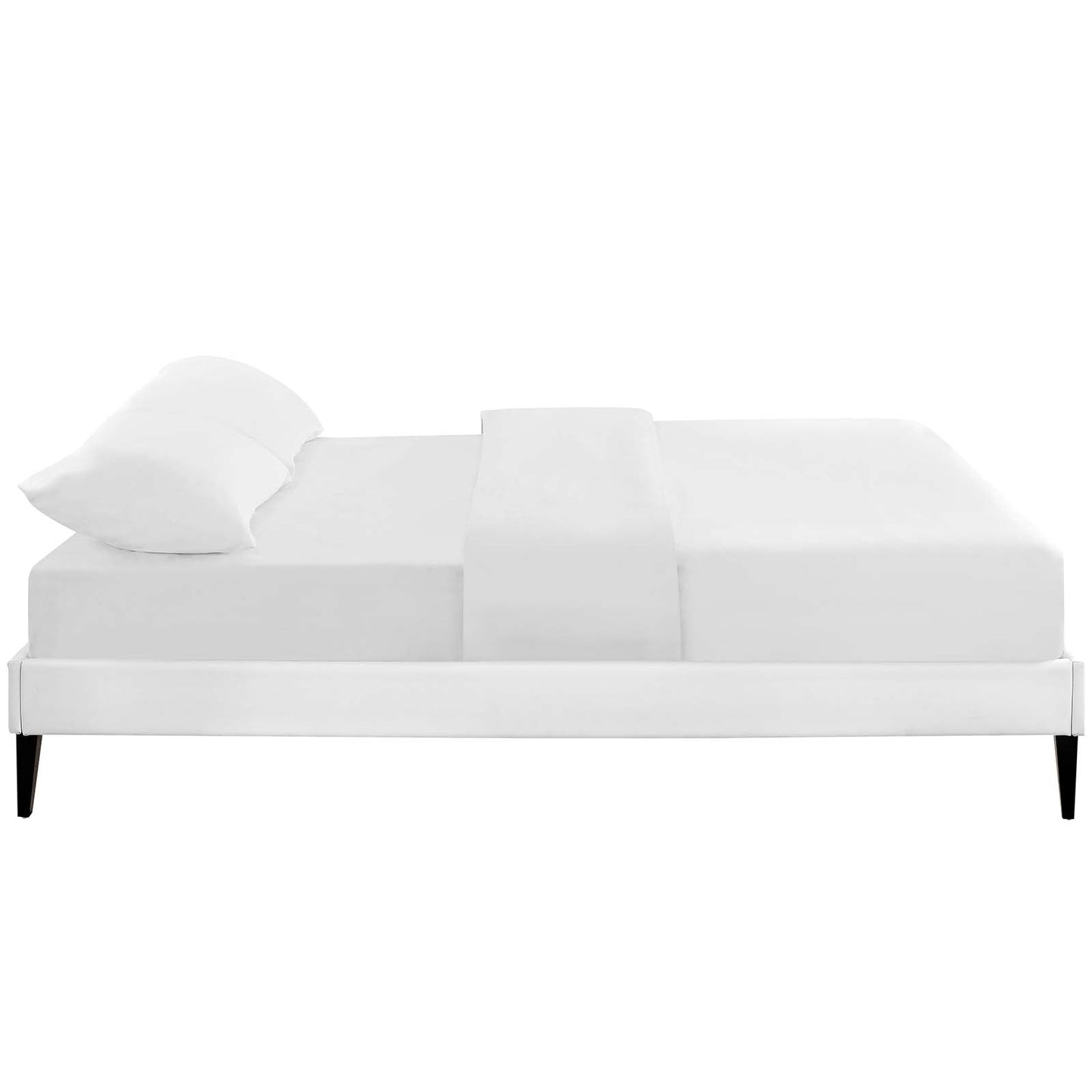 Tessie Vinyl Full Bed Frame with Squared Tapered Legs by Modway