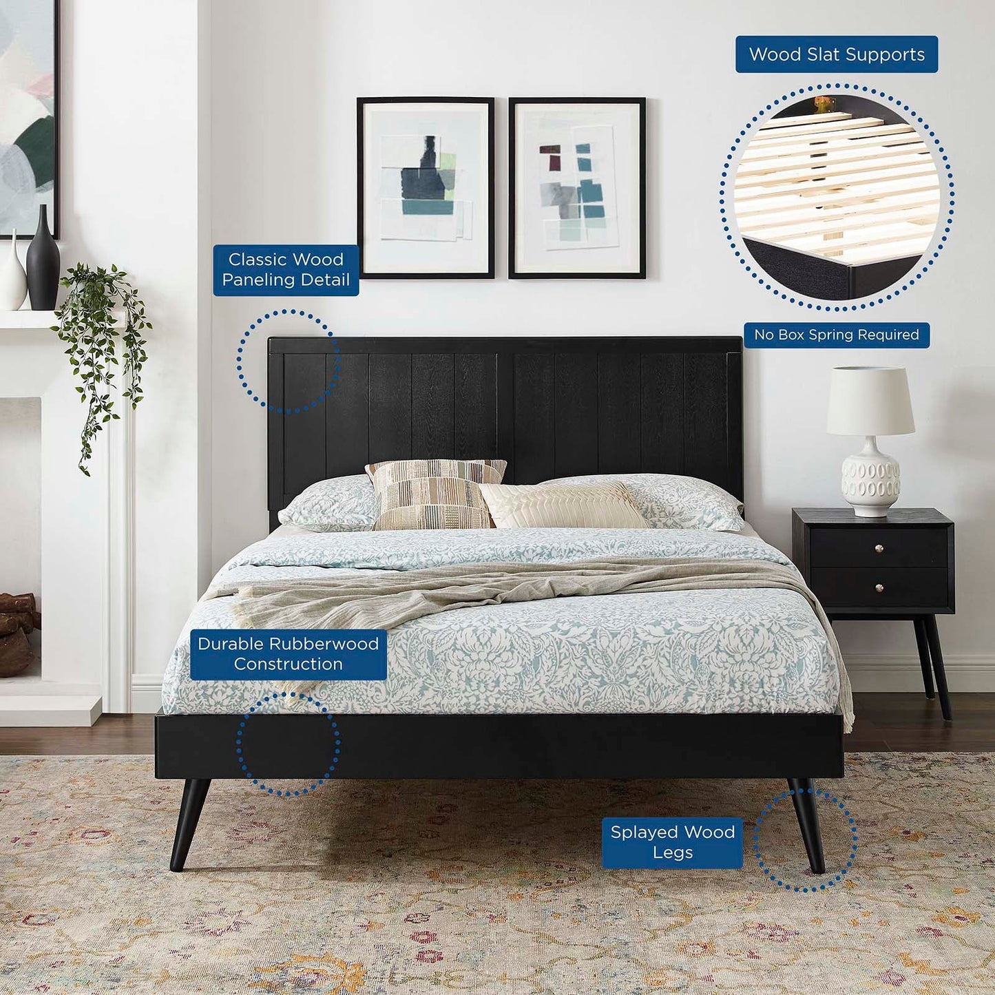 Alana Wood Full Platform Bed With Splayed Legs by Modway
