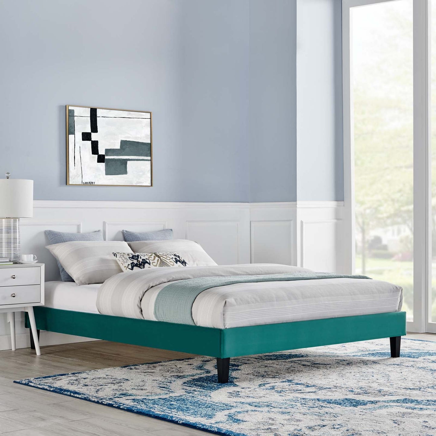 Reign Performance Velvet Twin Platform Bed Frame by Modway