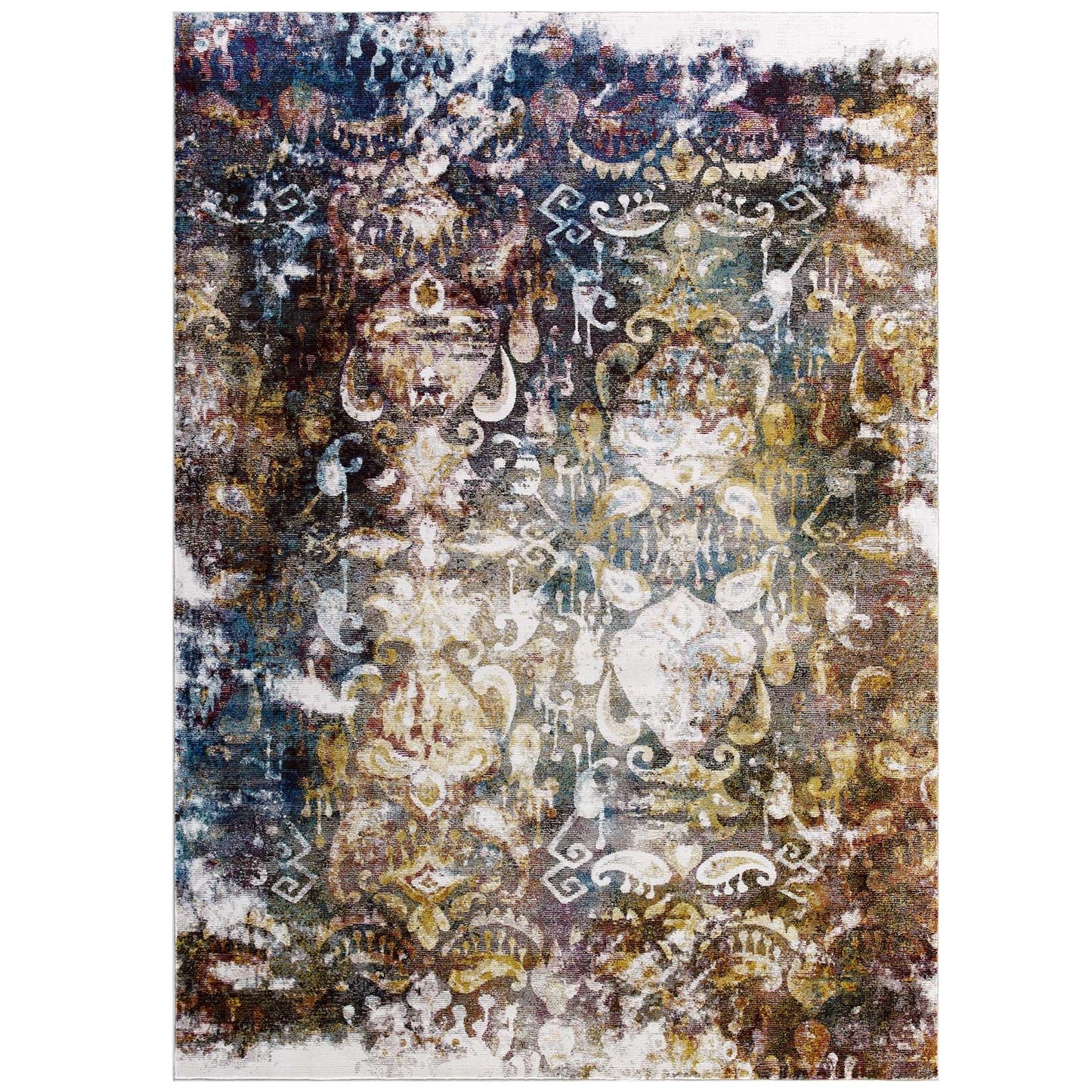 Success Jayla Transitional Distressed Vintage Floral Moroccan Trellis 5x8 Area Rug by Modway