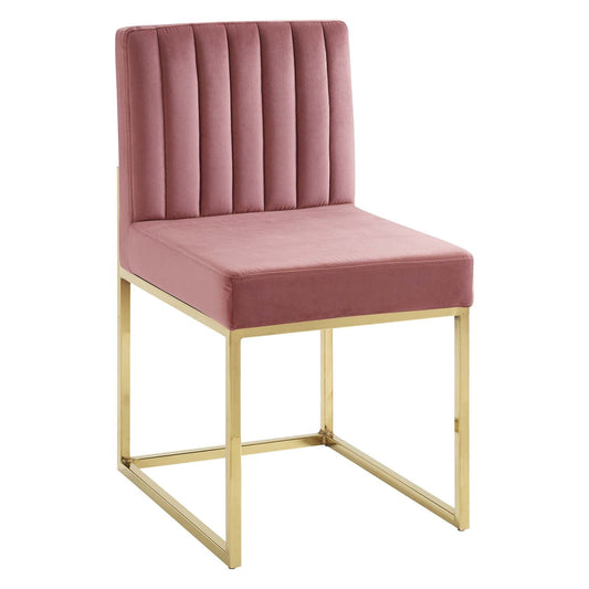 Carriage Performance Velvet Dining Chair Set of 2 by Modway