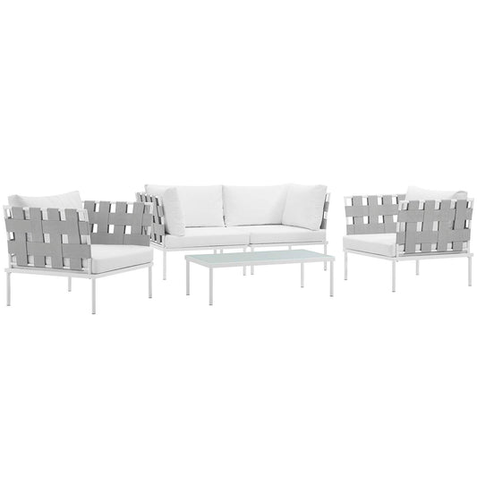 Harmony 5Piece Outdoor Patio Aluminum Sectional Sofa Set by Modway