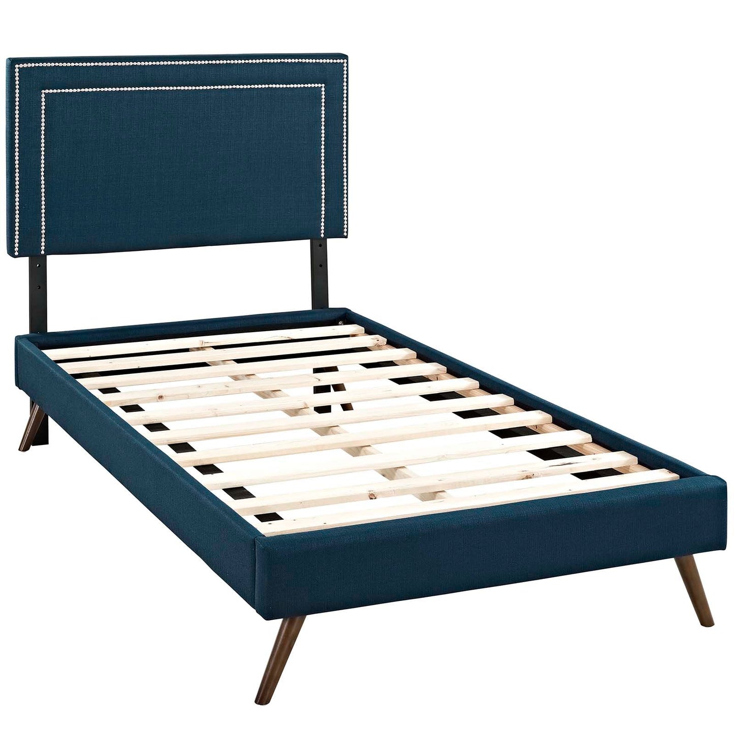 Virginia Fabric Twin Platform Bed with Round Splayed Legs by Modway