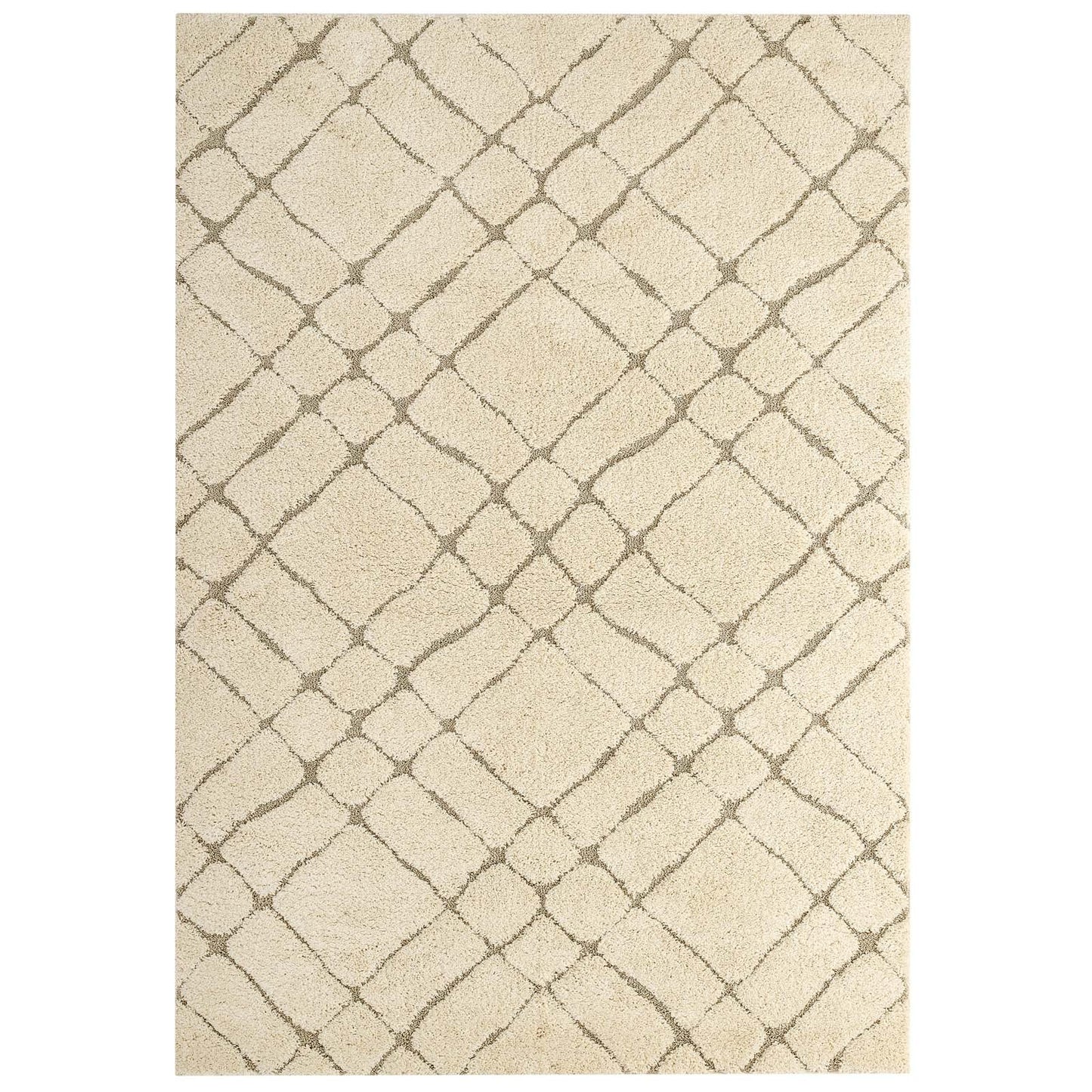 Jubilant Verona Abstract Geometric Shag 5x8 Area Rug by Modway