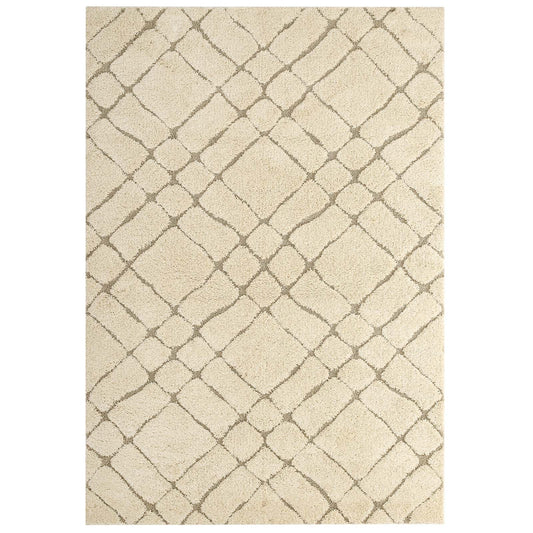 Jubilant Verona Abstract Geometric Shag 5x8 Area Rug by Modway