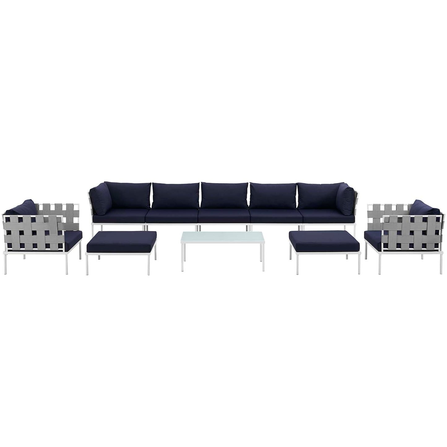 Harmony 10 Piece Outdoor Patio Aluminum Sectional Sofa Set by Modway