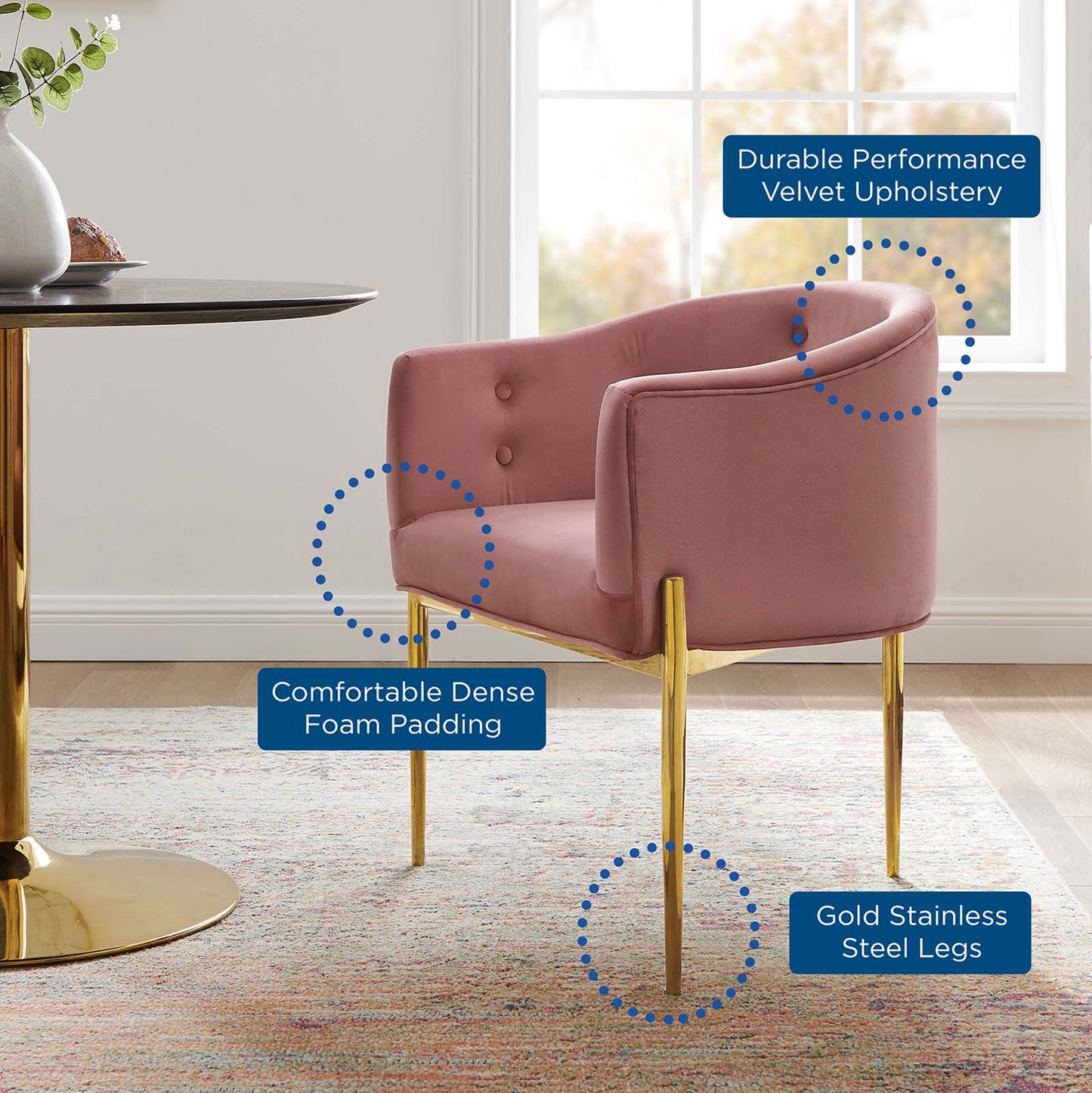 Savour Tufted Performance Velvet Accent Chair by Modway