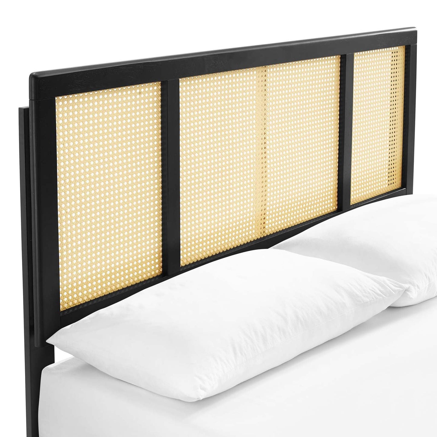 Kelsea Cane and Wood Full Platform Bed With Splayed Legs by Modway