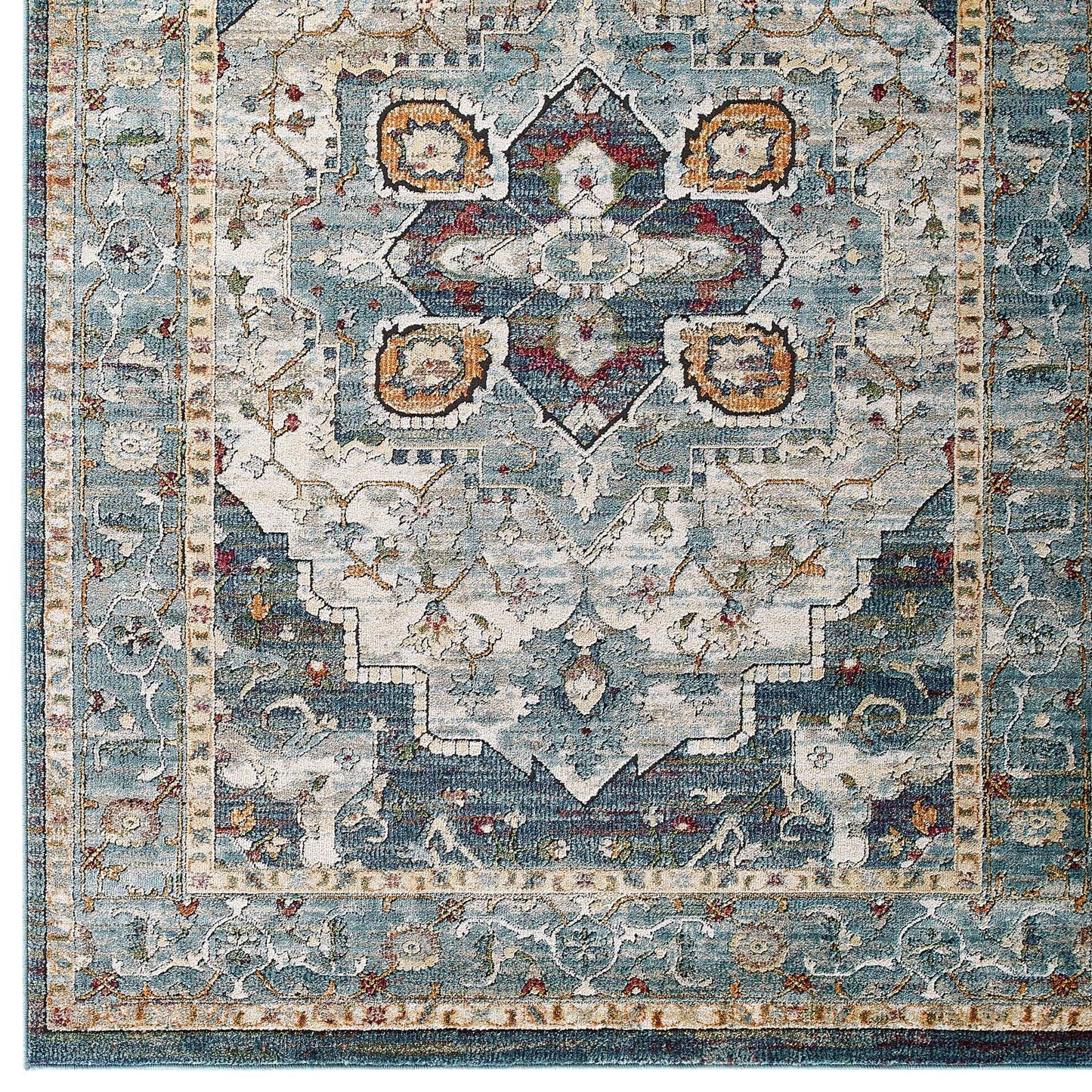 Tribute Diantha Distressed Vintage Floral Vintage Medallion 8x10 Area Rug by Modway
