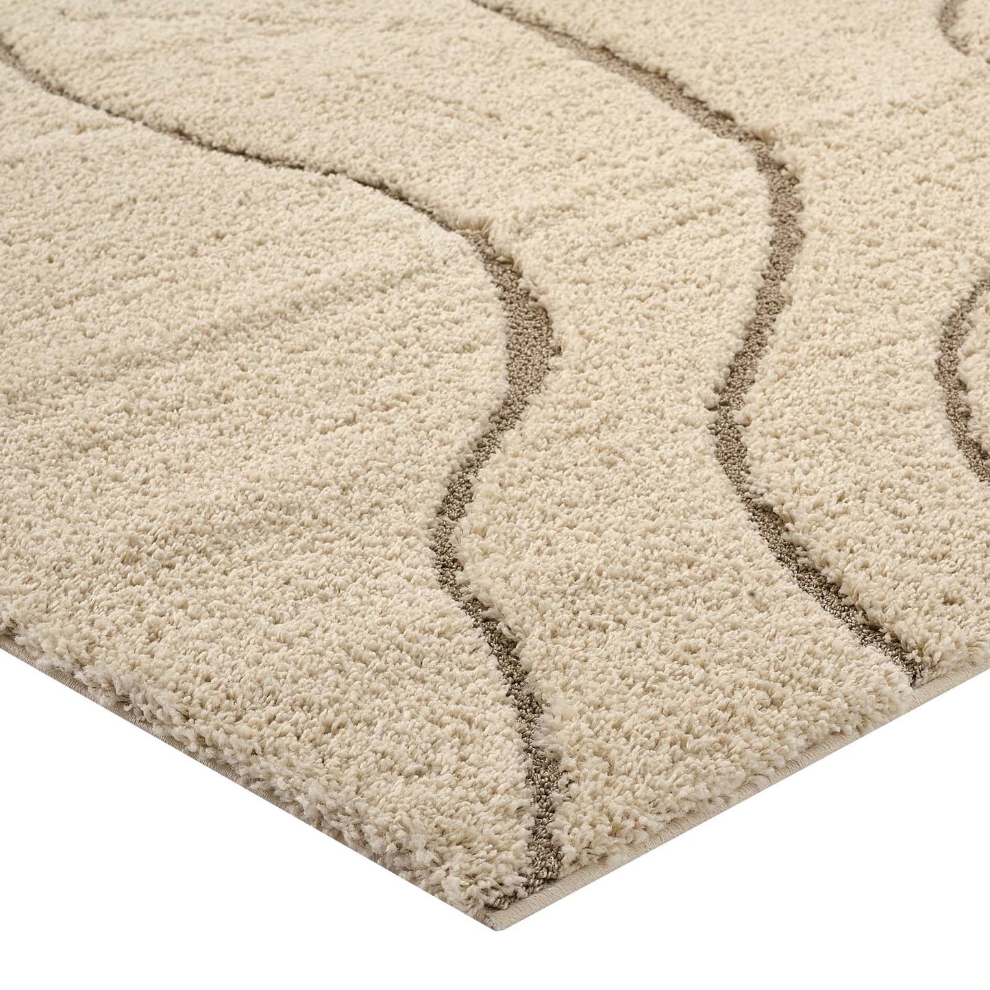 Jubilant Abound Abstract Swirl Shag 5x8 Area Rug by Modway