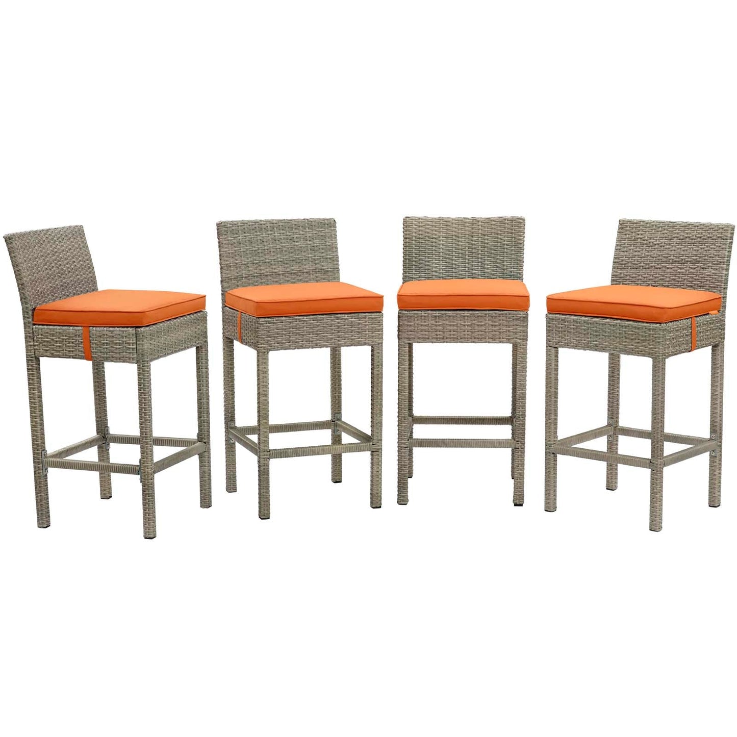 Conduit Outdoor Patio Wicker Rattan Bar Stool Set of 4 by Modway