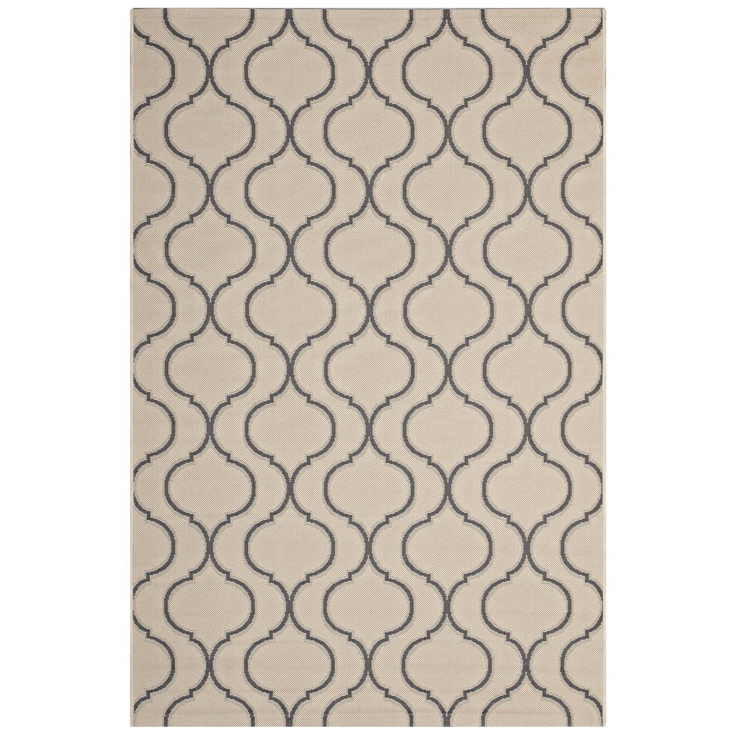Linza Wave Abstract Trellis Indoor and Outdoor 5x8 Area Rug by Modway