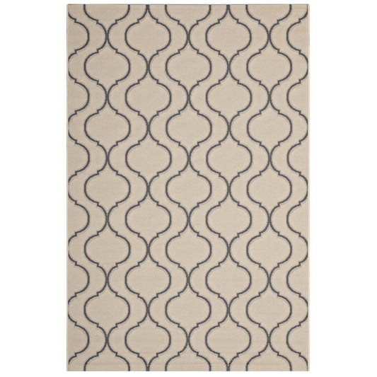 Linza Wave Abstract Trellis Indoor and Outdoor 5x8 Area Rug by Modway