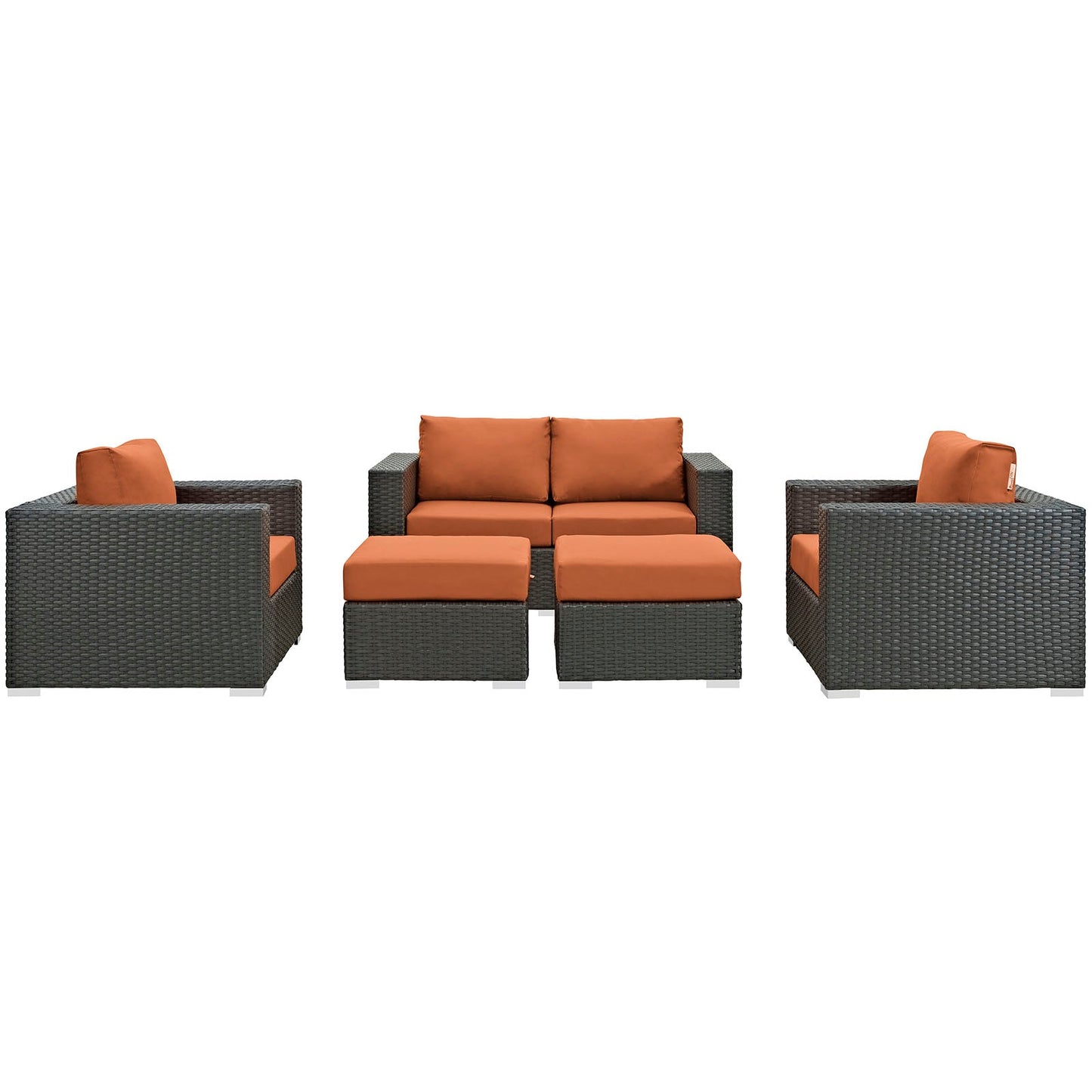 Sojourn 5 Piece Outdoor Patio Sunbrella¨ Sectional Set by Modway