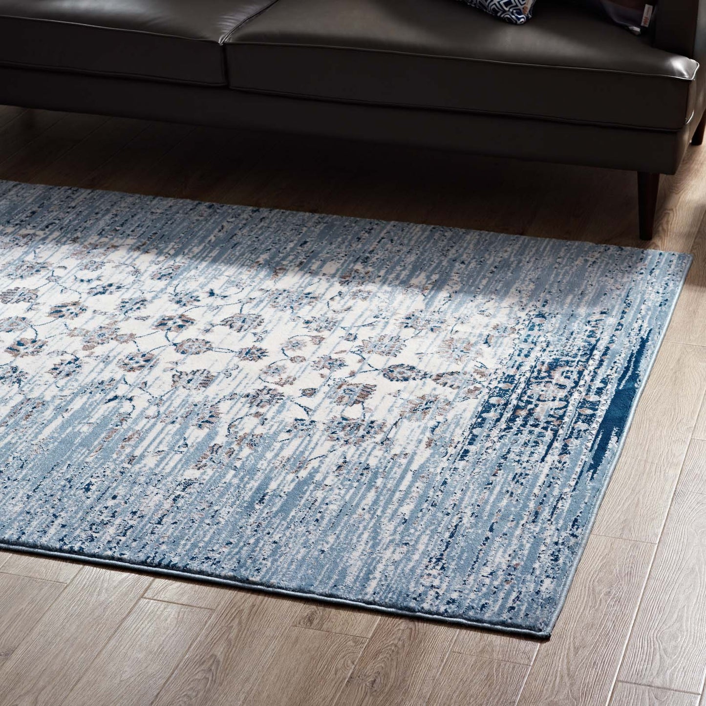 Chiara Distressed Floral Lattice Contemporary 8x10 Area Rug by Modway