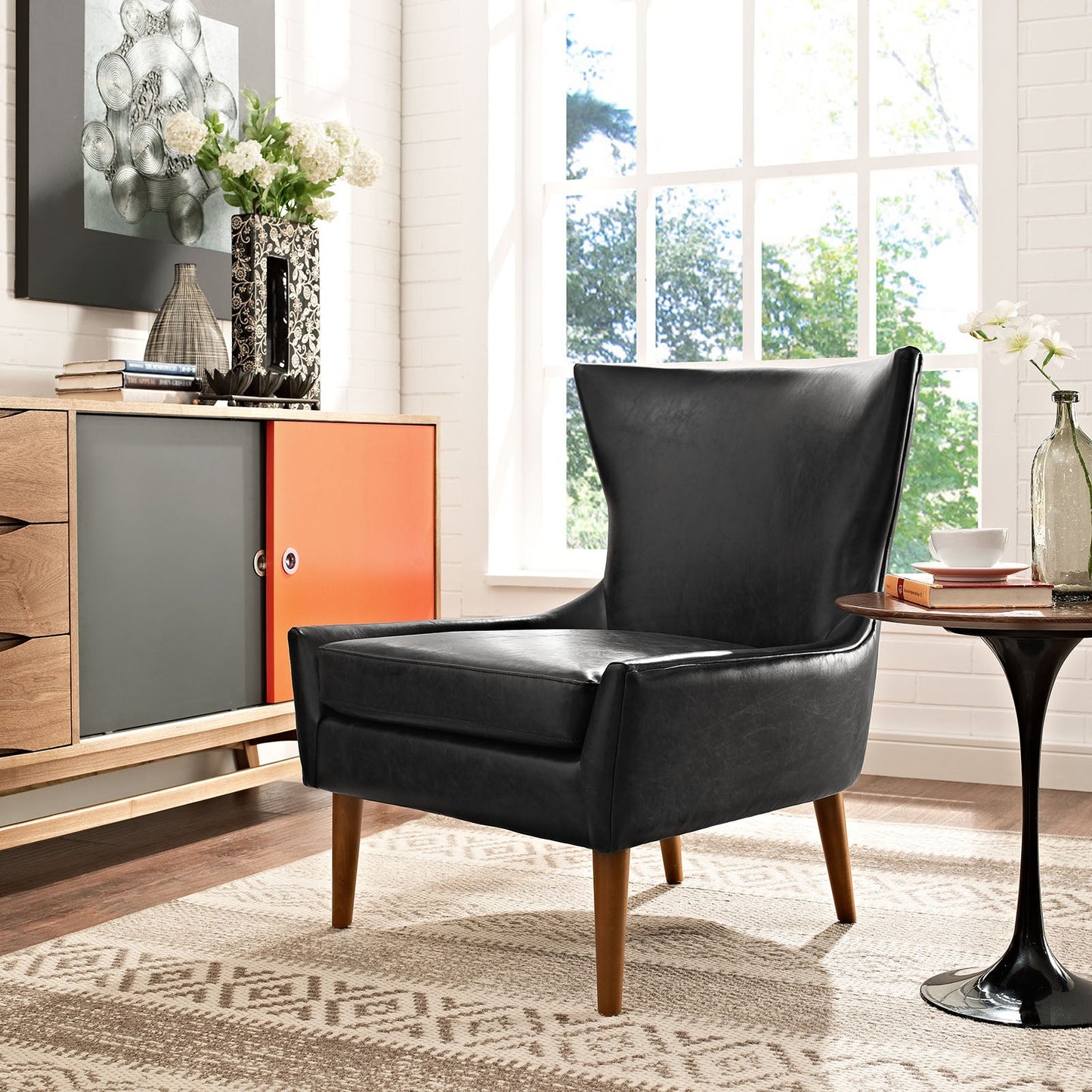 Keen Upholstered Vinyl Armchair by Modway