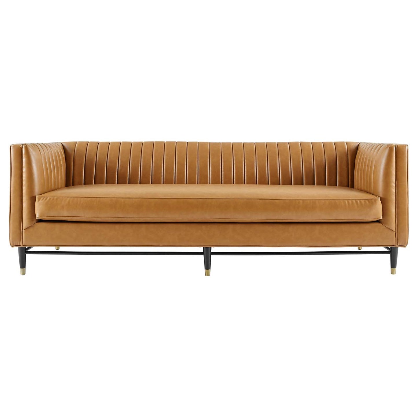 Devote Channel Tufted Vegan Leather Sofa by Modway