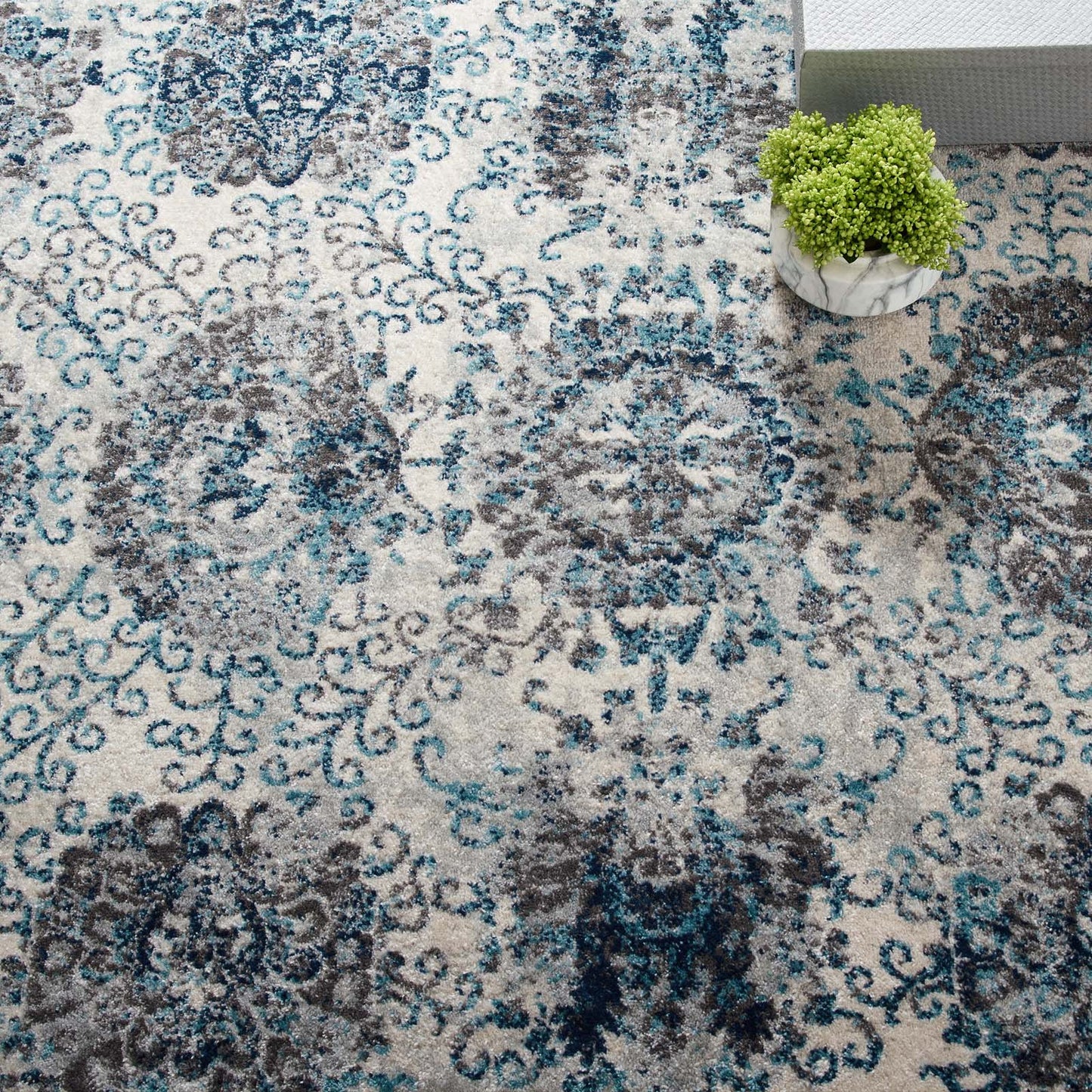 Entourage Kensie Distressed Floral Moroccan Trellis 5x8 Area Rug by Modway