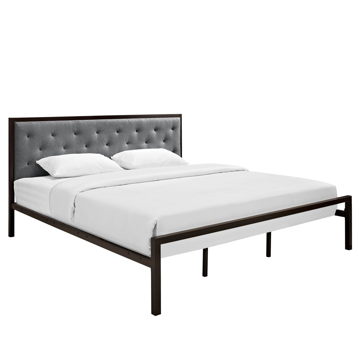 Mia Fabric King Bed by Modway