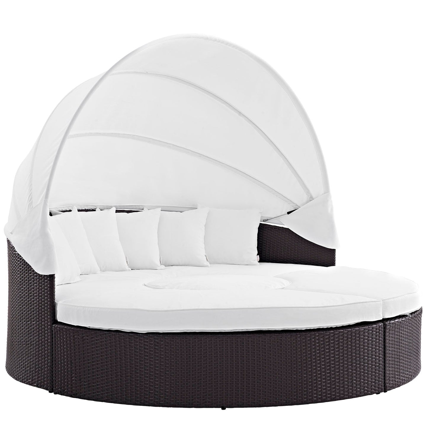 Convene Outdoor Patio Wicker Rattan Canopy Sectional Daybed by Modway