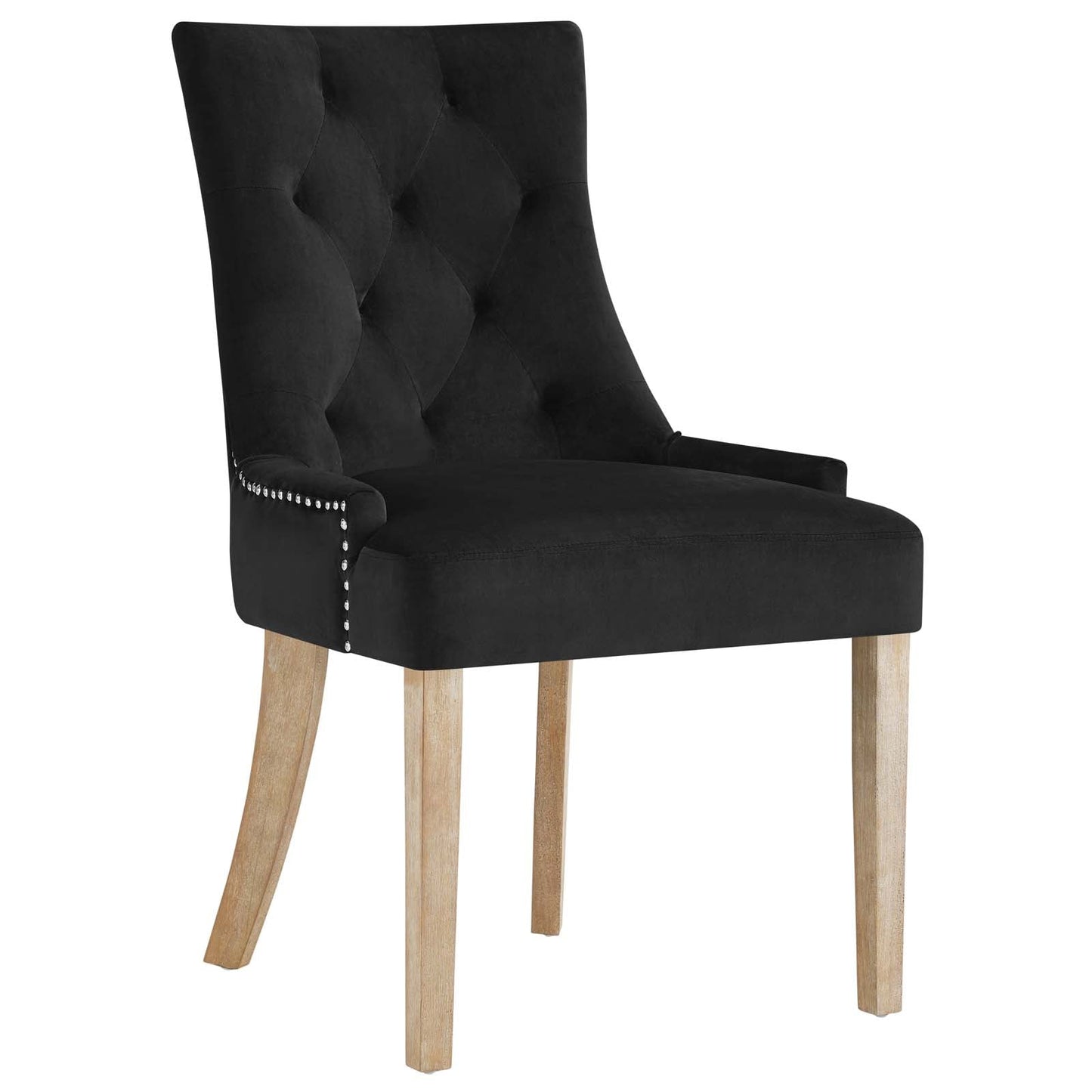 Pose Performance Velvet Dining Chair Set of 2 in Black