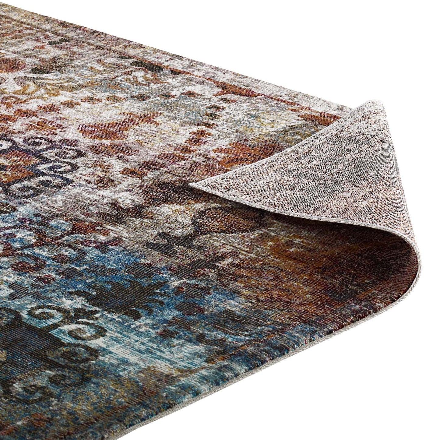 Success Tahira Transitional Distressed Vintage Floral Moroccan Trellis 5x8 Area Rug by Modway