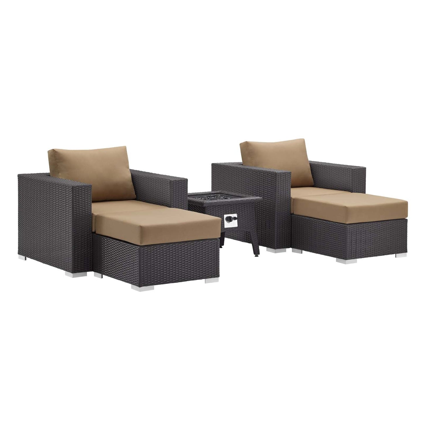 Convene 5 Piece Set Outdoor Patio with Fire Pit by Modway