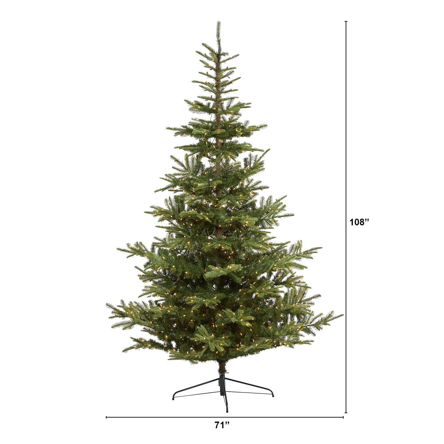 9' Layered Washington Spruce Artificial Christmas Tree w 750 Clear LED Lights