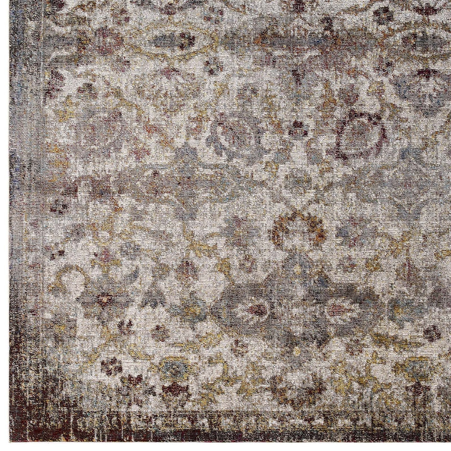 Success Kaede Distressed Vintage Floral Moroccan Trellis 8x10 Area Rug by Modway