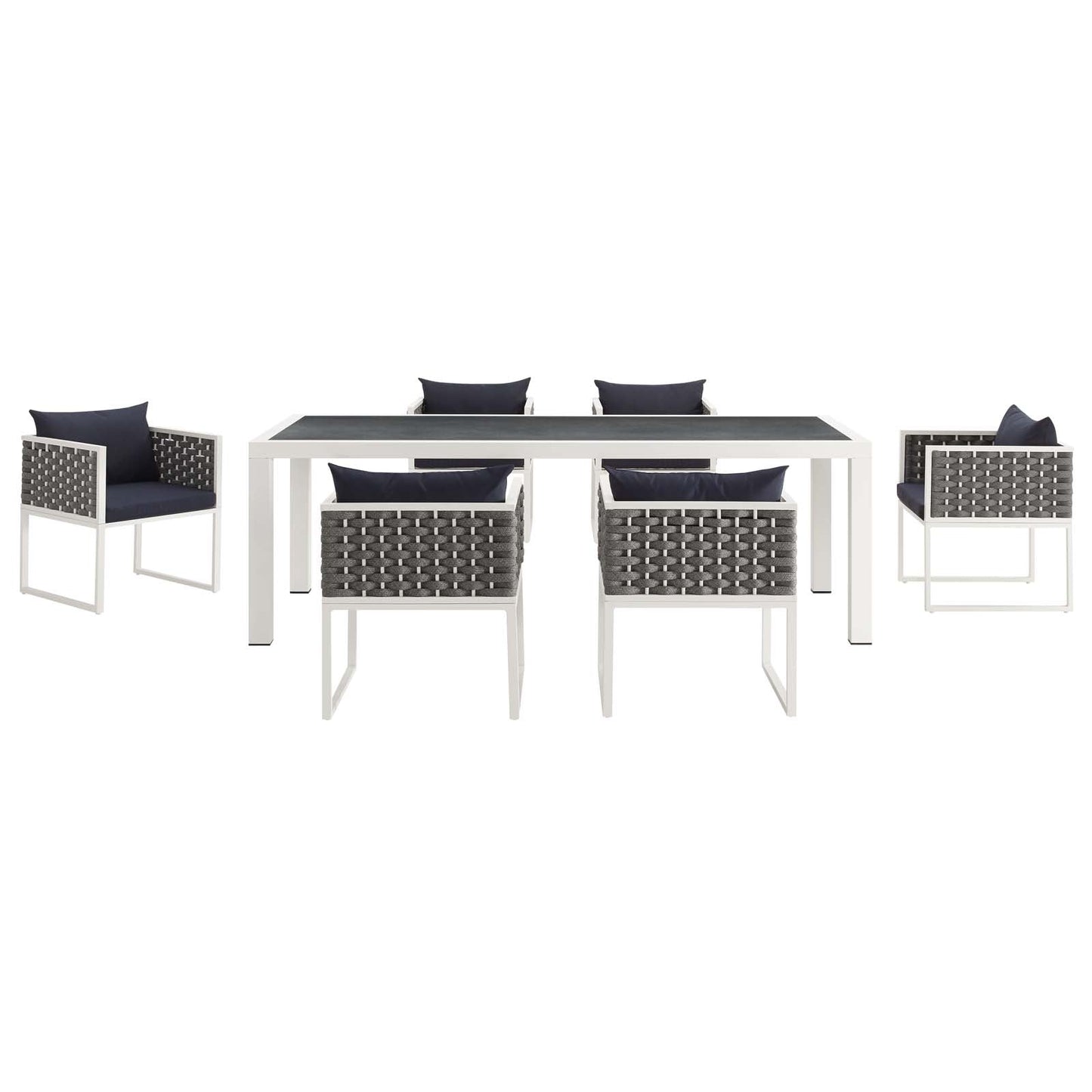 Stance 7 Piece Outdoor Patio Aluminum Dining Set by Modway