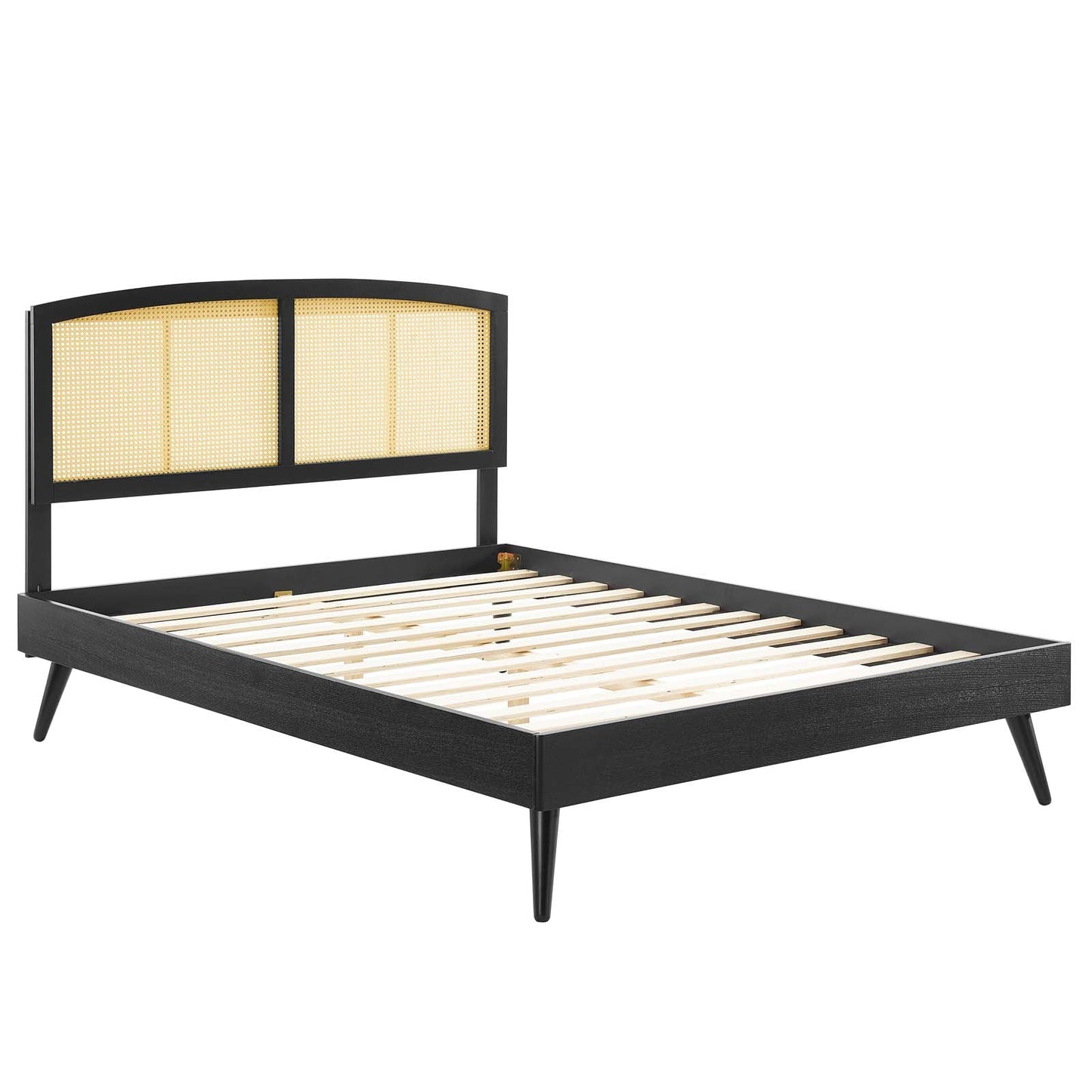 Sierra Cane and Wood King Platform Bed With Splayed Legs by Modway