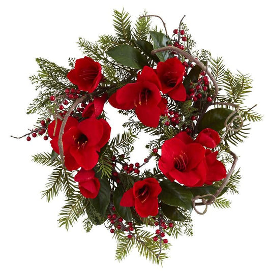 24"  Amaryllis Wreath