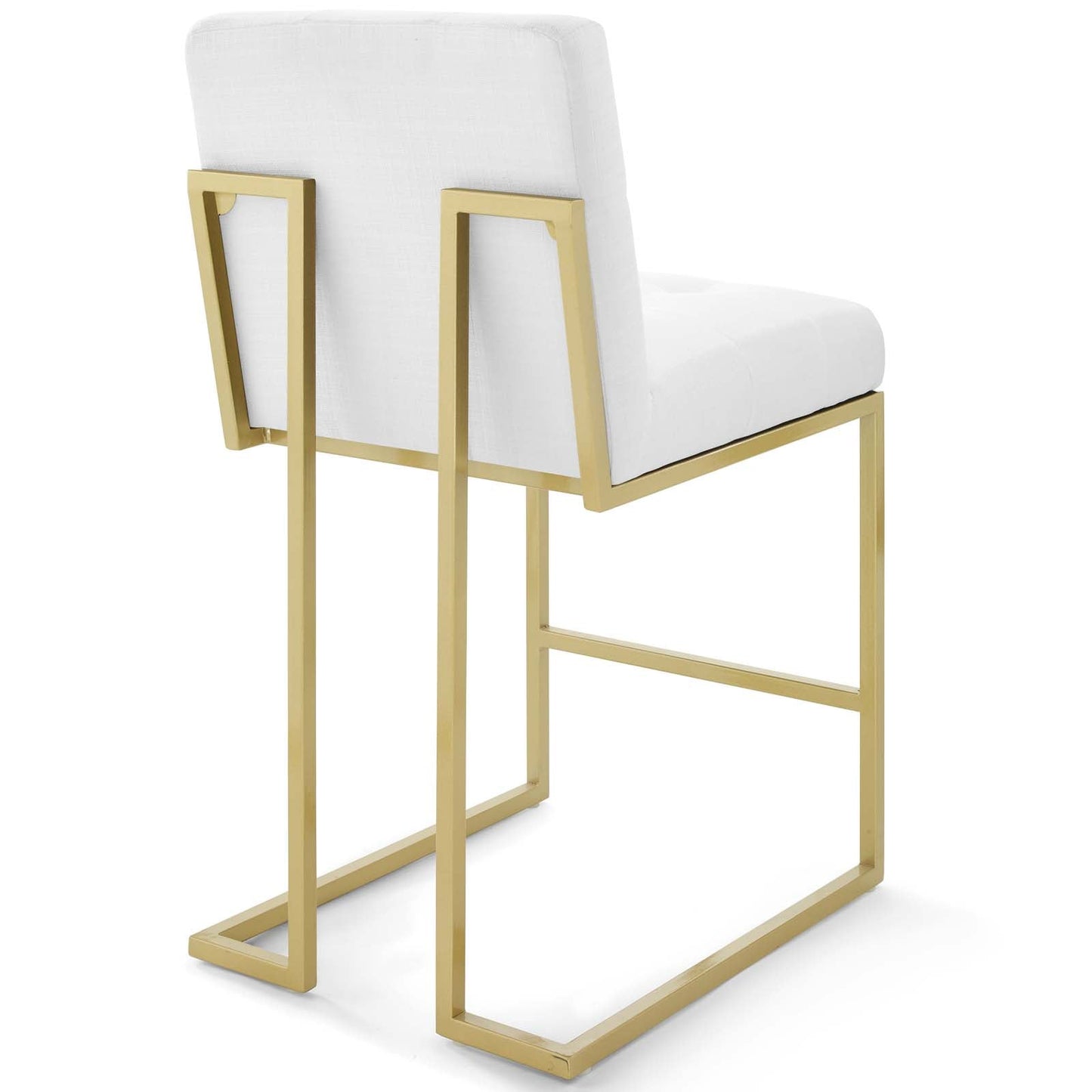 Privy Gold Stainless Steel Upholstered Fabric Counter Stool by Modway