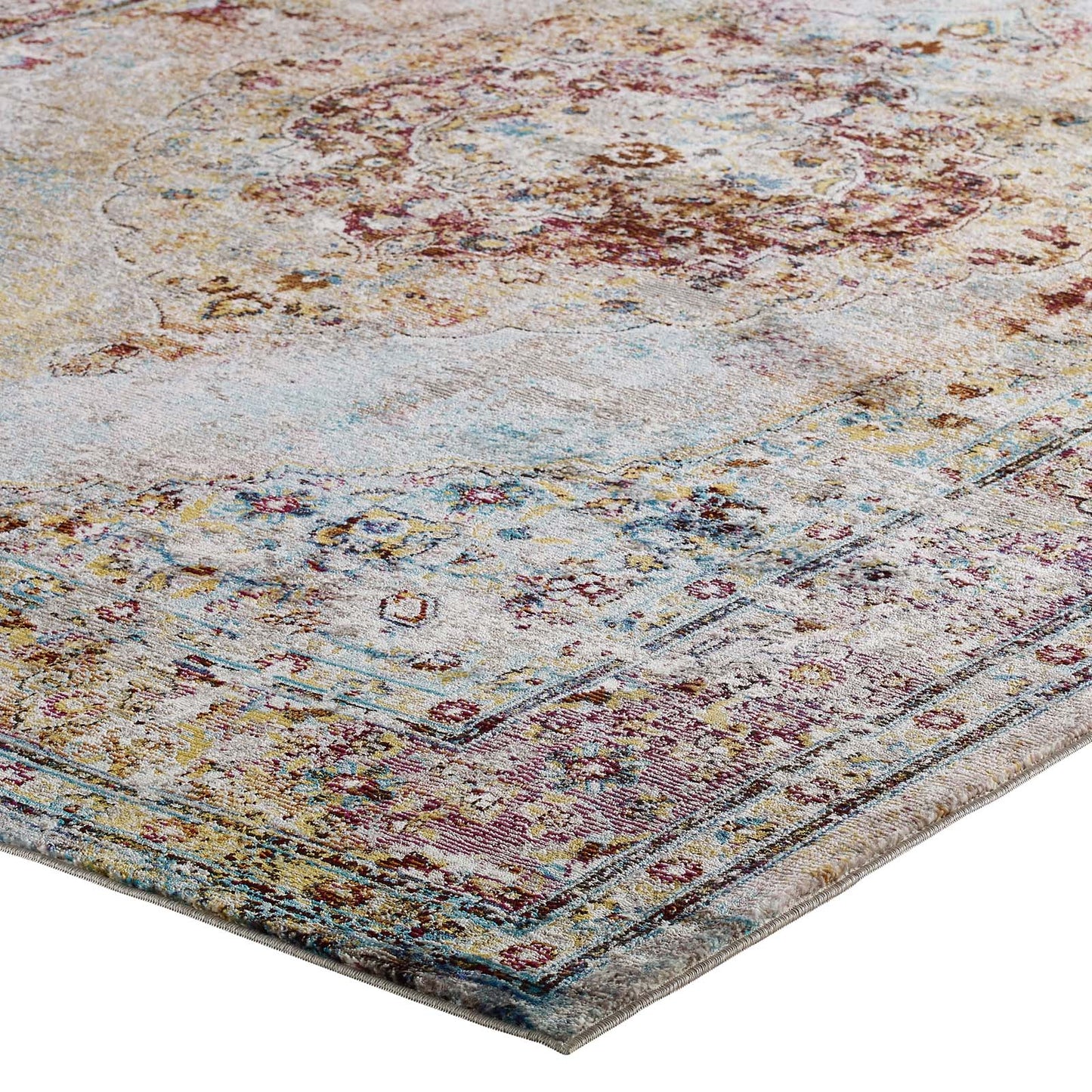 Success Merritt Transitional Distressed Floral Vintage Medallion 4x6 Area Rug by Modway