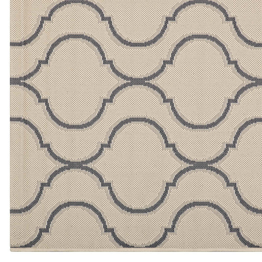 Linza Wave Abstract Trellis Indoor and Outdoor 5x8 Area Rug by Modway