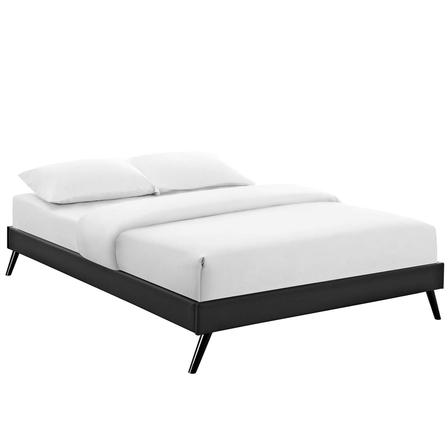 Loryn Vinyl Full Bed Frame with Round Splayed Legs by Modway