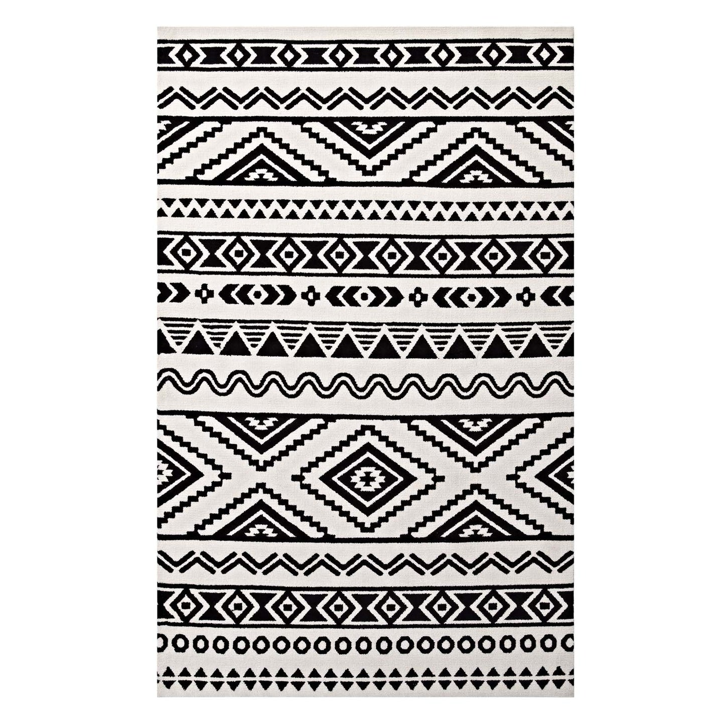 Haku Geometric Moroccan Tribal 8x10 Area Rug by Modway