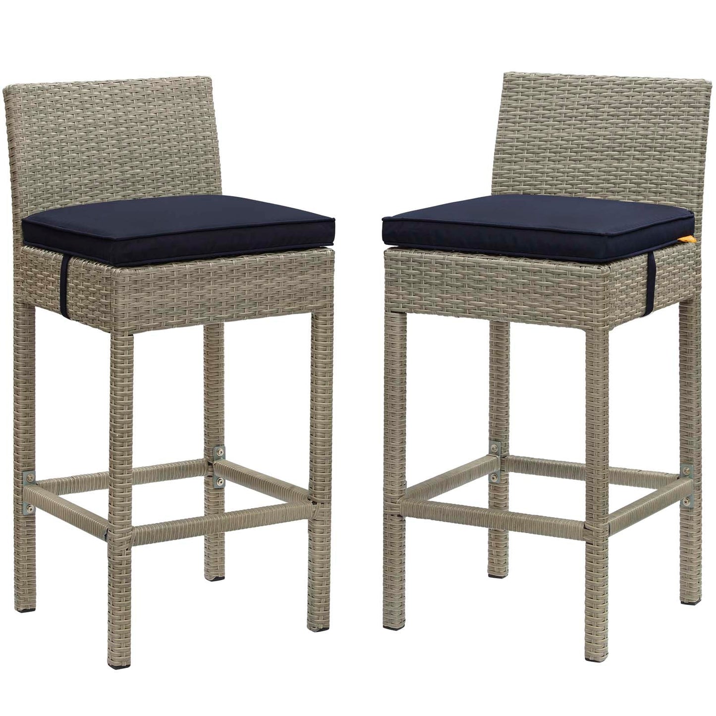 Conduit Outdoor Patio Wicker Rattan Bar Stool Set of 2 by Modway