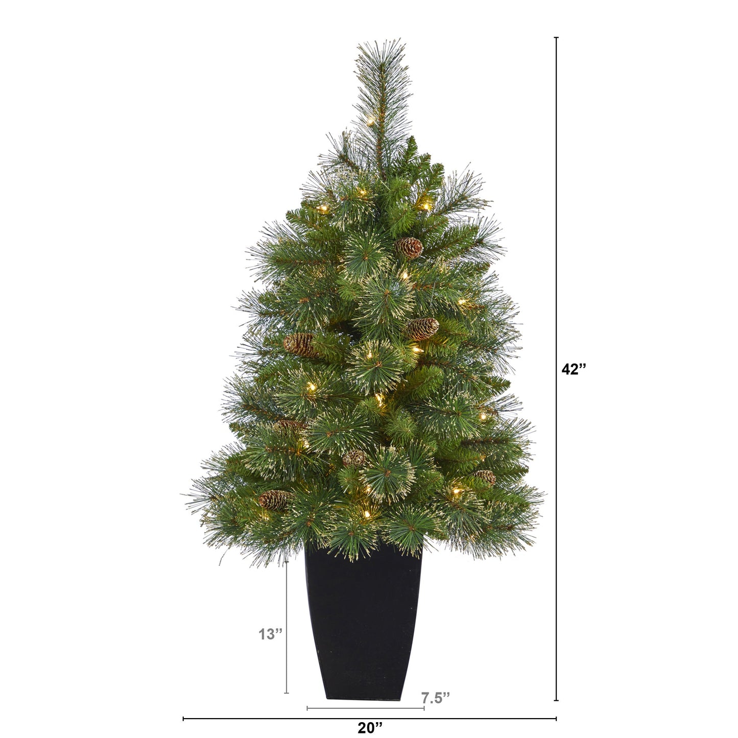 3.5' Golden Tip Washington Pine Artificial Christmas Tree w/ 50 Clear Lights
