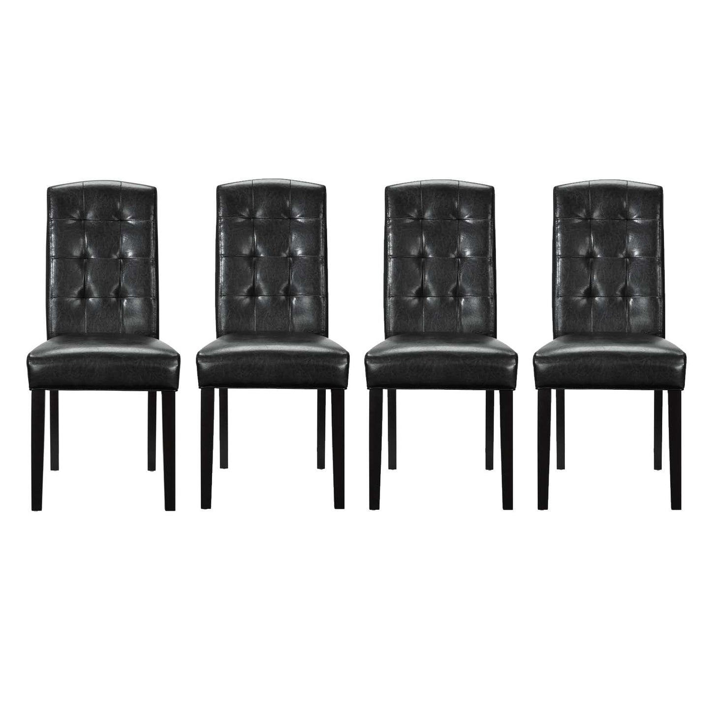 Perdure Vinyl Dining Chairs Set of 4 by Modway