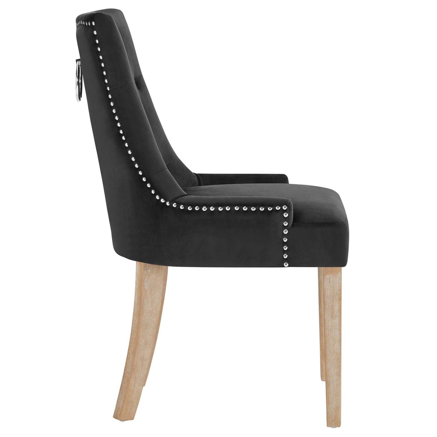 Pose Performance Velvet Dining Chair Set of 2 in Black