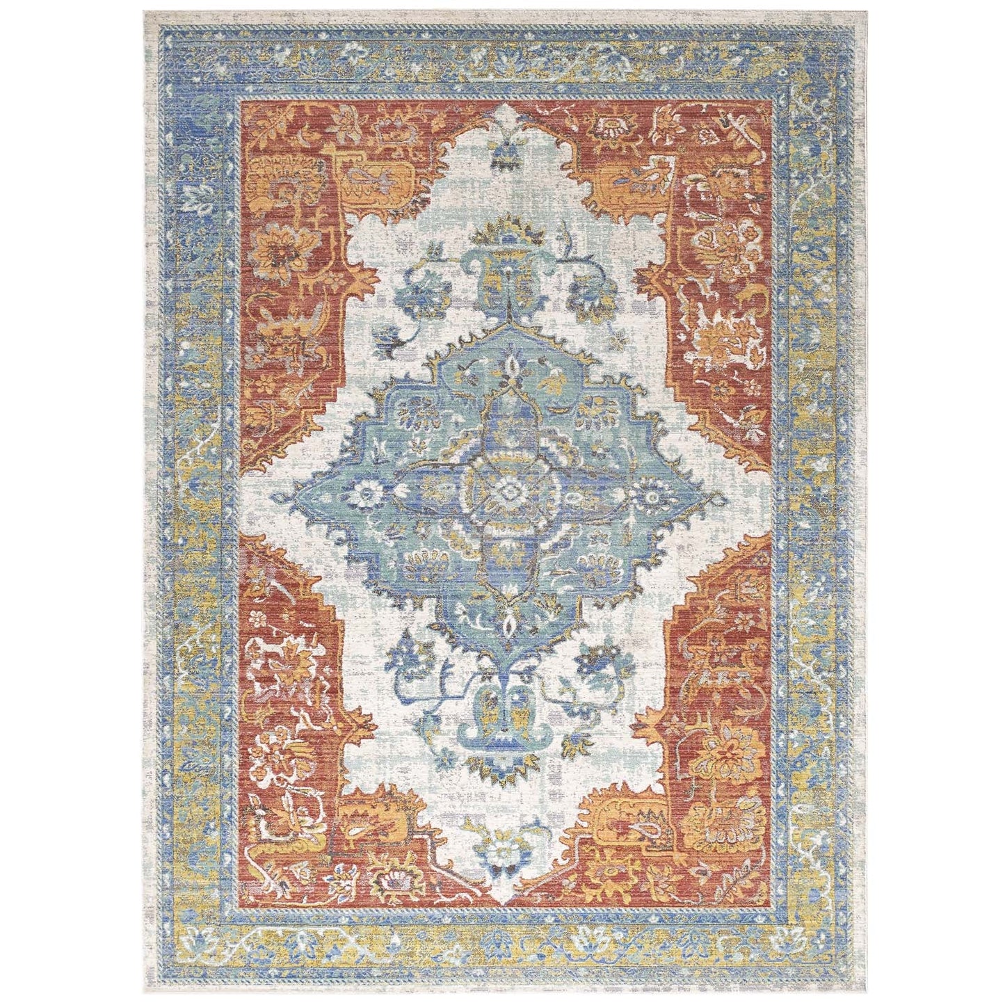 Citlali Distressed Southwestern Aztec 8x10 Area Rug by Modway