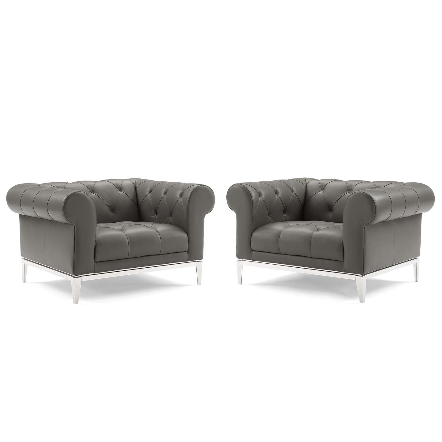 Idyll Tufted Upholstered Leather Armchair Set of 2 by Modway