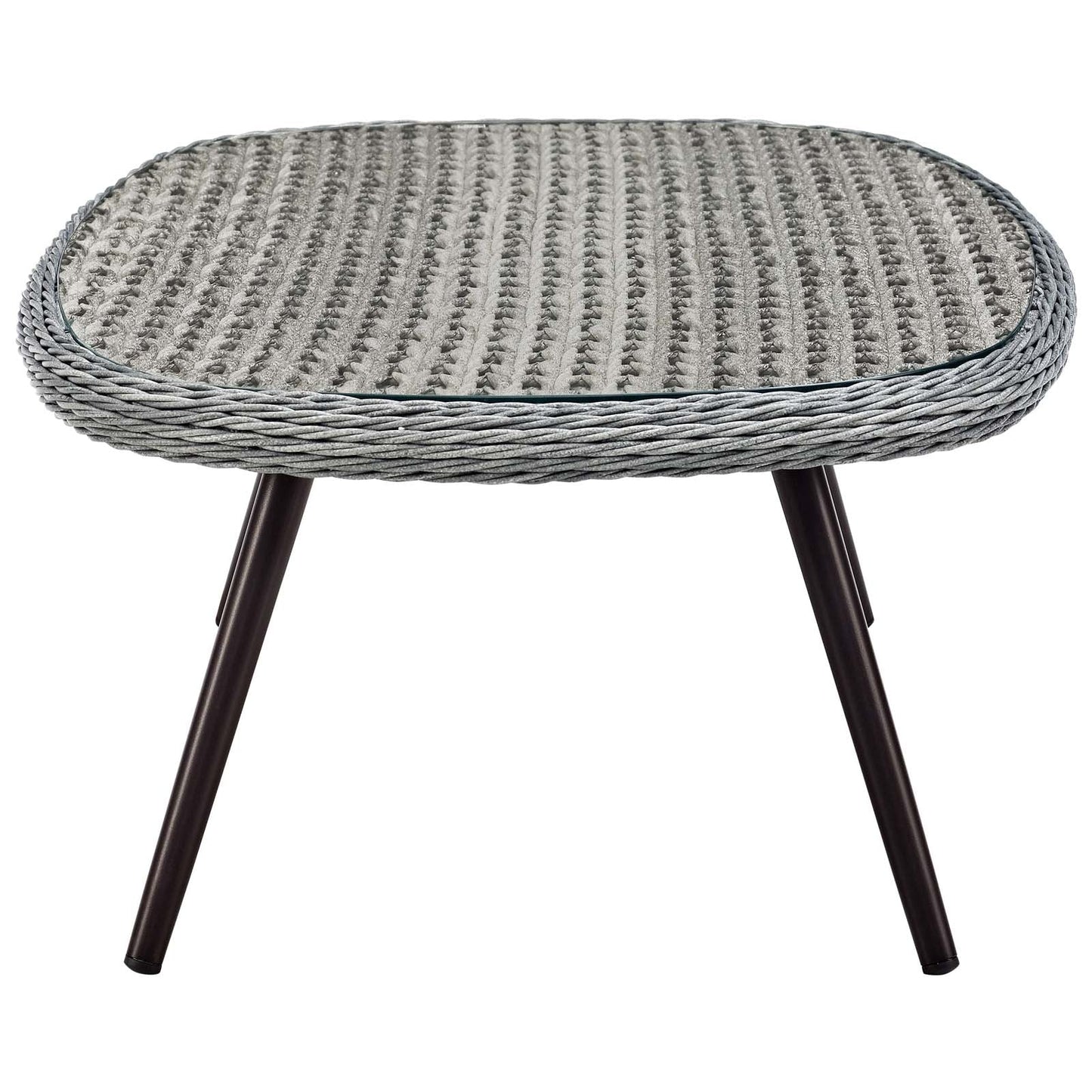 Endeavor 3 Piece Outdoor Patio Wicker Rattan Armchair and Coffee Table Set by Modway