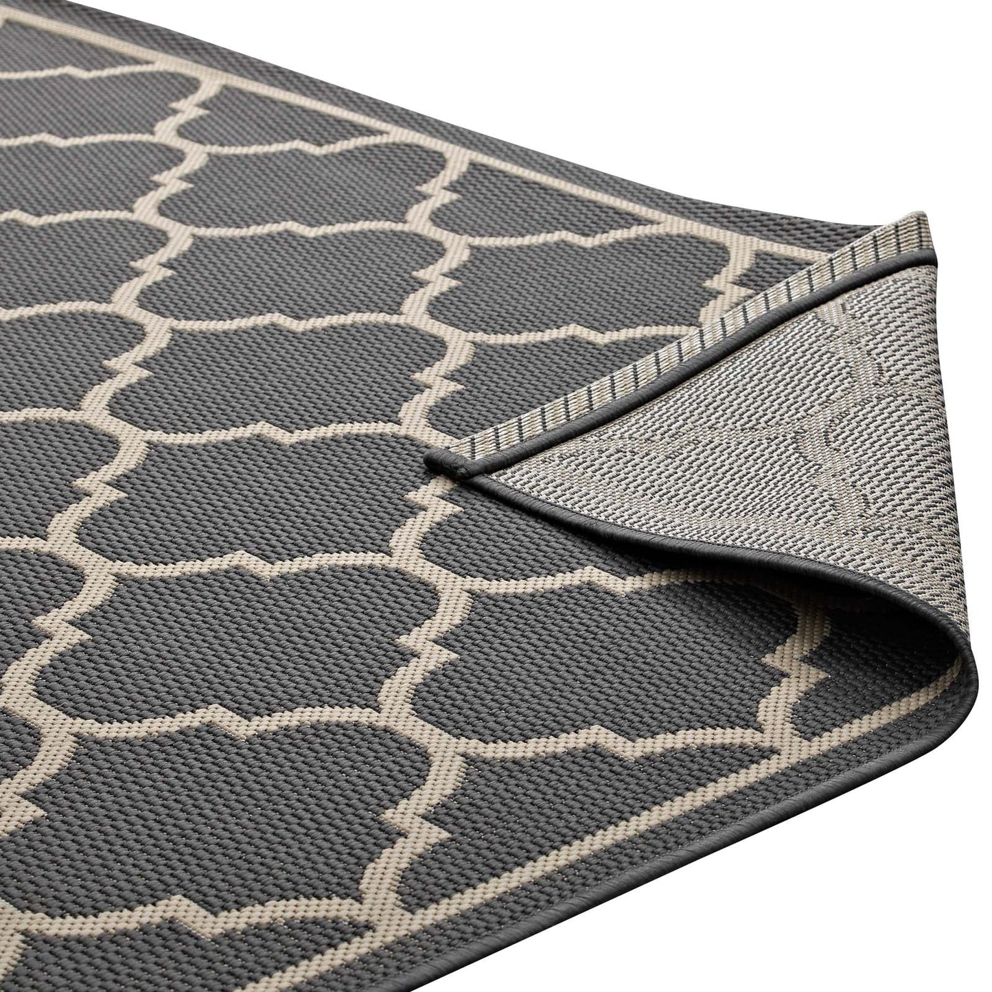 Avena Moroccan Quatrefoil Trellis Indoor and Outdoor 8x10 Area Rug by Modway