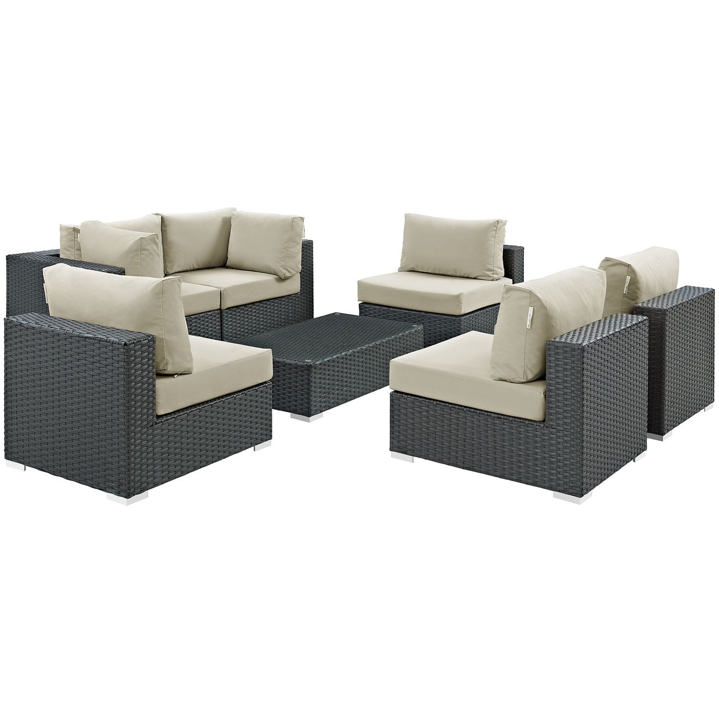 Sojourn 7 Piece Outdoor Patio Sunbrella¨ Sectional Set by Modway