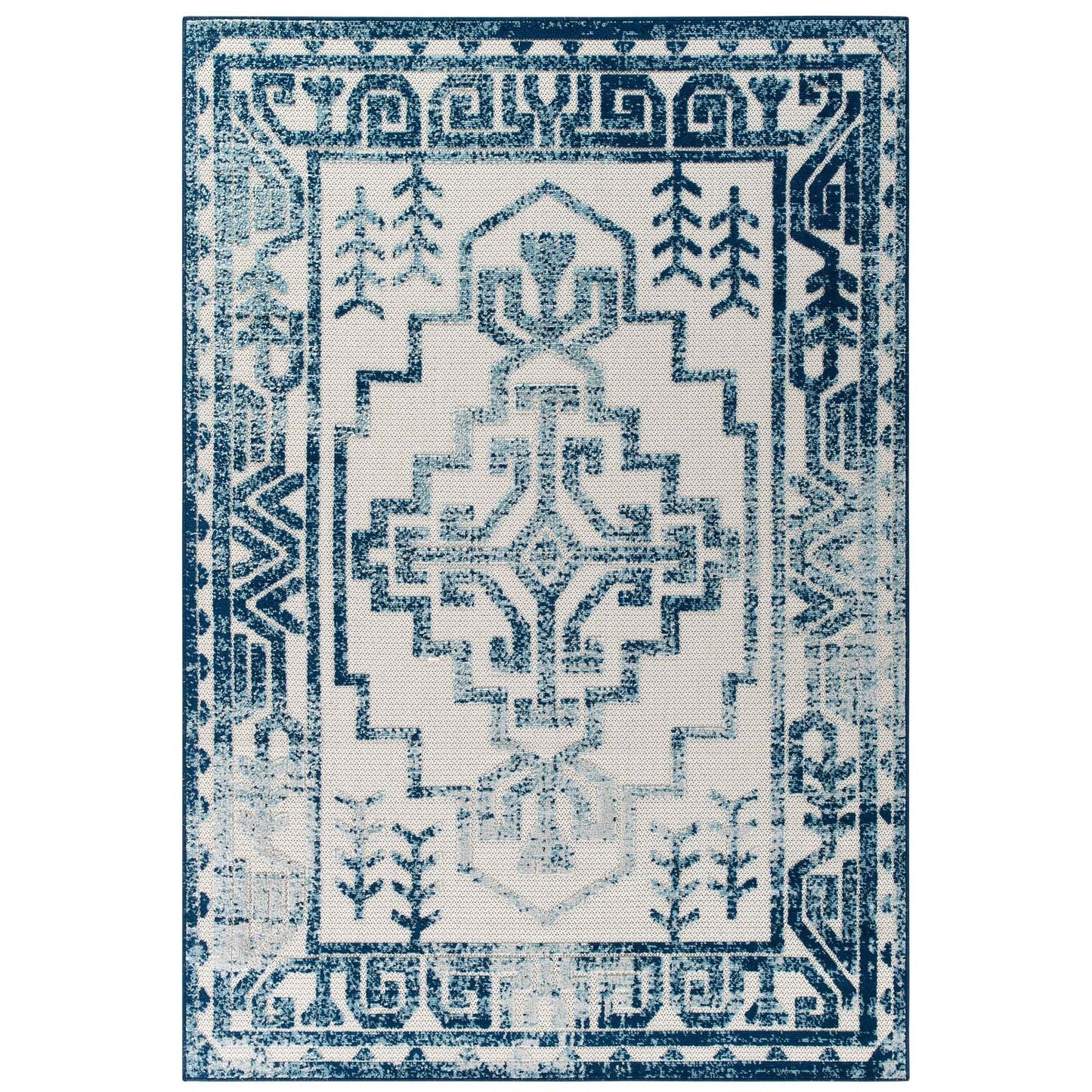 Reflect Nyssa Distressed Geometric Southwestern Aztec 5x8 Indoor/Outdoor Area Rug by Modway