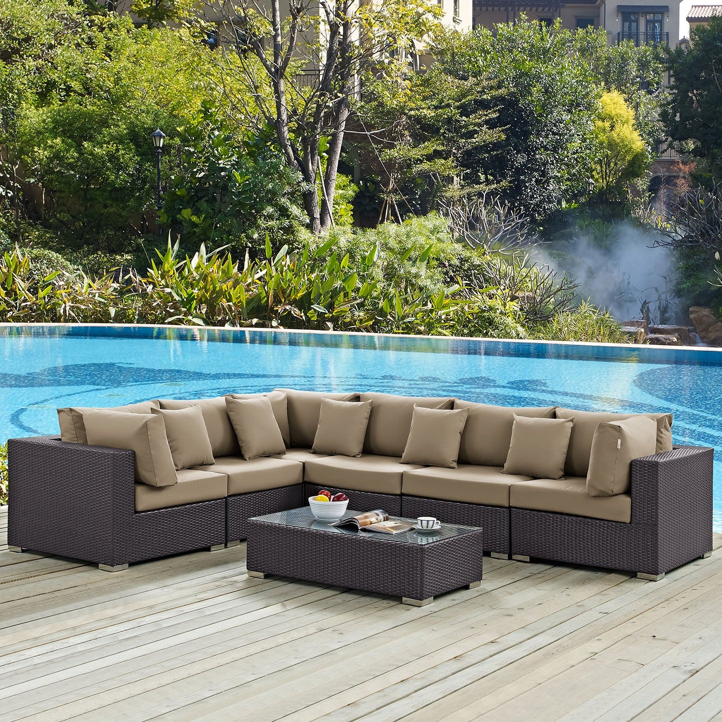 Convene 7 Piece Outdoor Patio Sectional Set by Modway